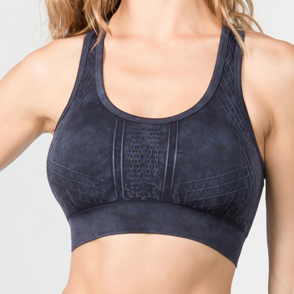 Mineral Wash Compression Sports Bra with Removable Pads
